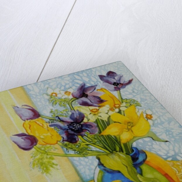 Tulips and Anemones with a Pot of Violets, 2010 by Joan Thewsey