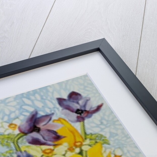 Tulips and Anemones with a Pot of Violets, 2010 by Joan Thewsey