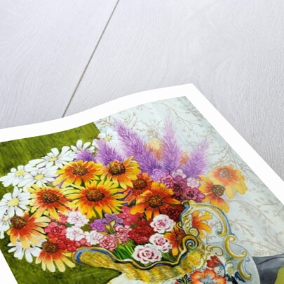 Victorian Jug with Mixed Flowers, Pears and Cherries, 2010 by Joan Thewsey