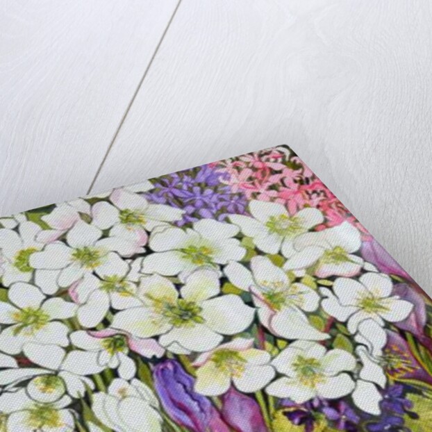 Spring Border: Hellebores, Crocus and Violets, 2000 by Joan Thewsey