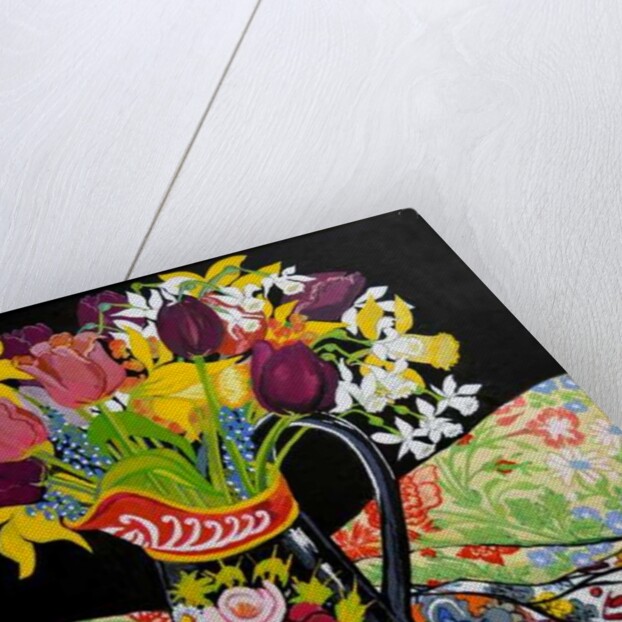 Canal Boat Jug, Daffodils and Tulips, 2005 by Joan Thewsey