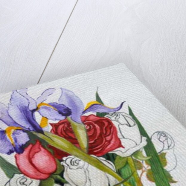 Irises and Roses, 2007 by Joan Thewsey