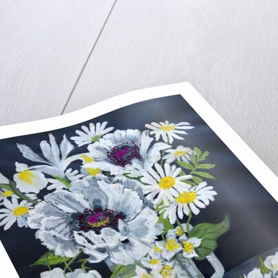White Poppies, Marguerites and Philadelphus by Joan Thewsey