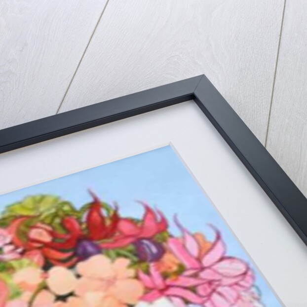 Petunias, Geraniums and Fuchsias in a Terrace Pot, 2005 by Joan Thewsey