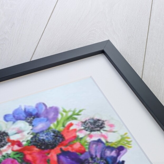 Anemones: red, white, pink and purple, 2000 by Joan Thewsey