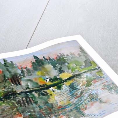 The Lake at Sunset, Bremes les Ardres, 2000 by Joan Thewsey