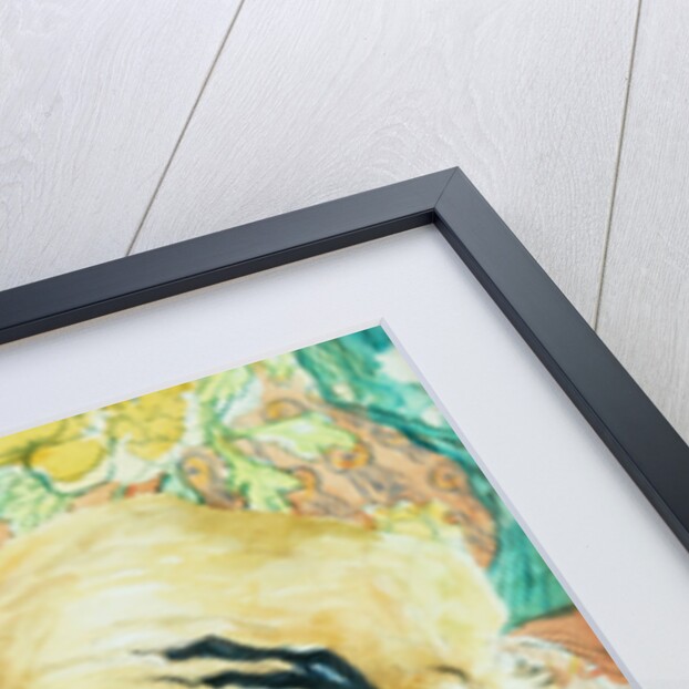 Pugs on a Chinese Print Sofa, 2000 by Joan Thewsey