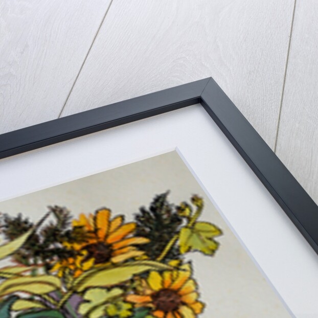 Rudbeckia with foliage in a basket, 2011 by Joan Thewsey