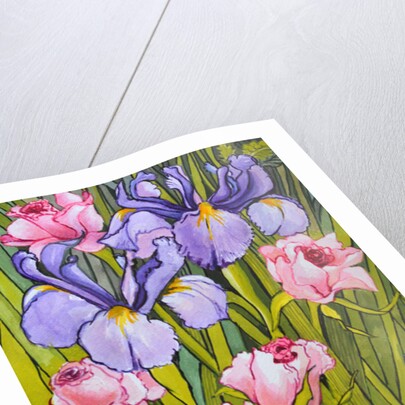 Roses and Irises in the Garden, 2003 by Joan Thewsey