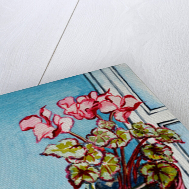 Cyclamen with Patterned Fabrics, 1999 by Joan Thewsey