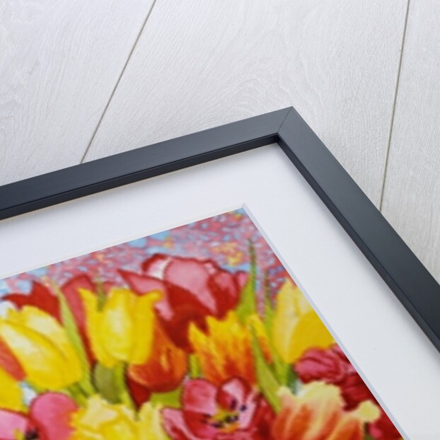 Red and yellow tulips in a Copeland jug by Joan Thewsey