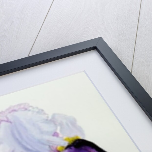 Mauve and purple irises with two buds by Joan Thewsey