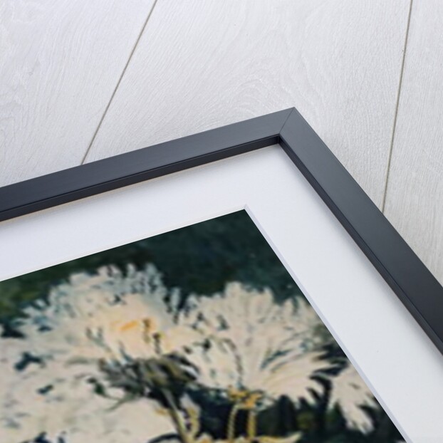 Marguerites in a Blue Jug with a Moon Lamp by Joan Thewsey
