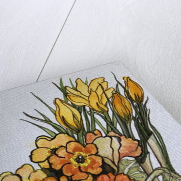 Crocus and Primroses by Joan Thewsey