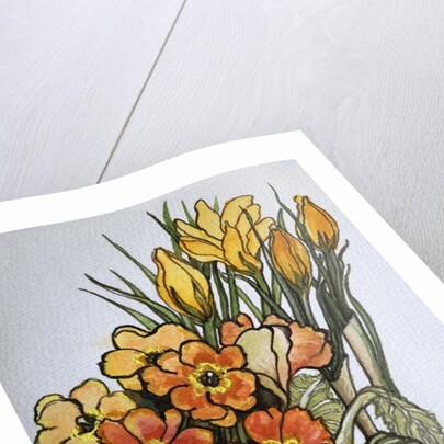 Crocus and Primroses by Joan Thewsey