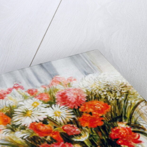 Mixed Flowers with Chrysanthemums in a Jug by Joan Thewsey