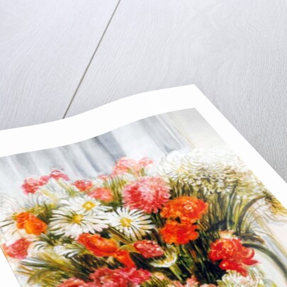 Mixed Flowers with Chrysanthemums in a Jug by Joan Thewsey