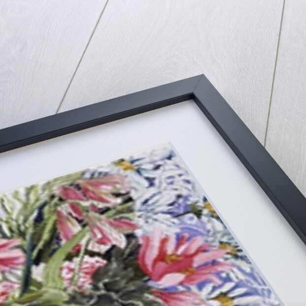 Gerberas in a Coalport Jug with Blue Pots by Joan Thewsey