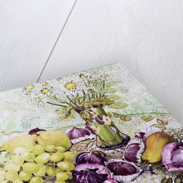 Figs, Grapes and Pears with Marguerites by Joan Thewsey