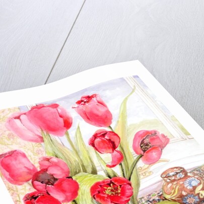 Tulips in a Rye Jug by Joan Thewsey