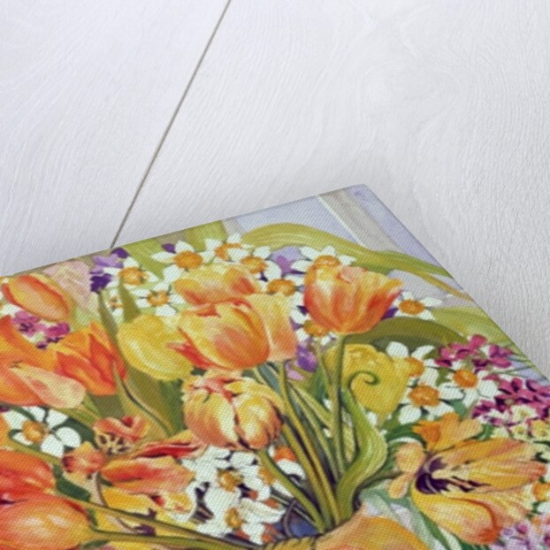 Tulips and Narcissi in an Art Nouveau Vase by Joan Thewsey