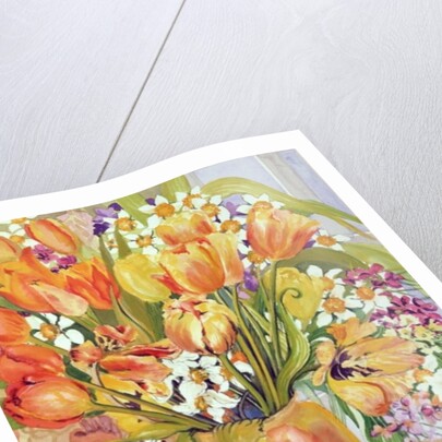 Tulips and Narcissi in an Art Nouveau Vase by Joan Thewsey