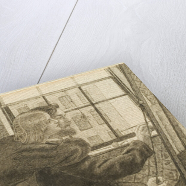 G P Boyce with Fanny Cornforth at Rossetti's Studio, Chatham Place, c.1858 by Dante Gabriel Charles Rossetti