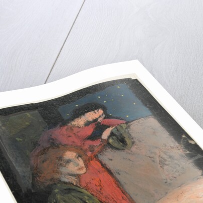 Two Girls by a Table Look out on a Starry Night, 1905 by Frederick Cayley Robinson