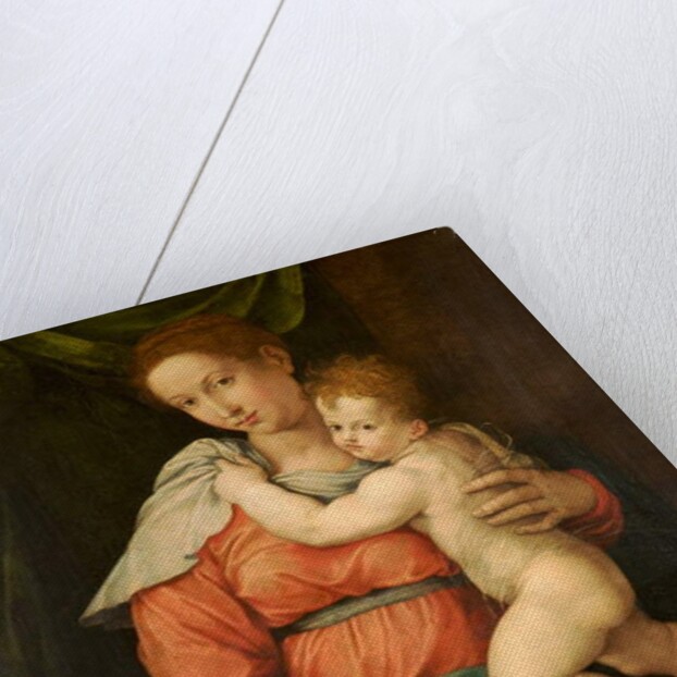 Virgin and Child Before a Green Curtain by Girolamo Siciolante