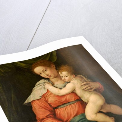 Virgin and Child Before a Green Curtain by Girolamo Siciolante