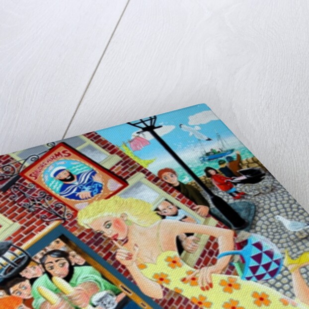 Gossamer Beynon the schoolteacher passing the Sailor's Arms and her many admirers, 2005 by Tony Todd