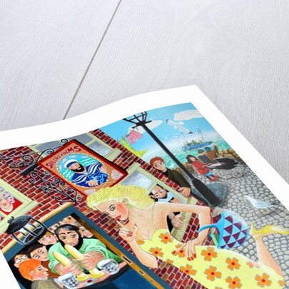 Gossamer Beynon the schoolteacher passing the Sailor's Arms and her many admirers, 2005 by Tony Todd