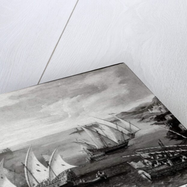 Incident off Patras between the Venetian Captain Ivanovich da Dabrota and the Turkish Pirate Barbarossa, 17 April 1751 by Italian School