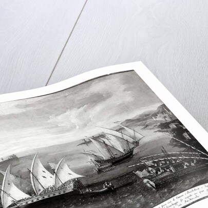 Incident off Patras between the Venetian Captain Ivanovich da Dabrota and the Turkish Pirate Barbarossa, 17 April 1751 by Italian School