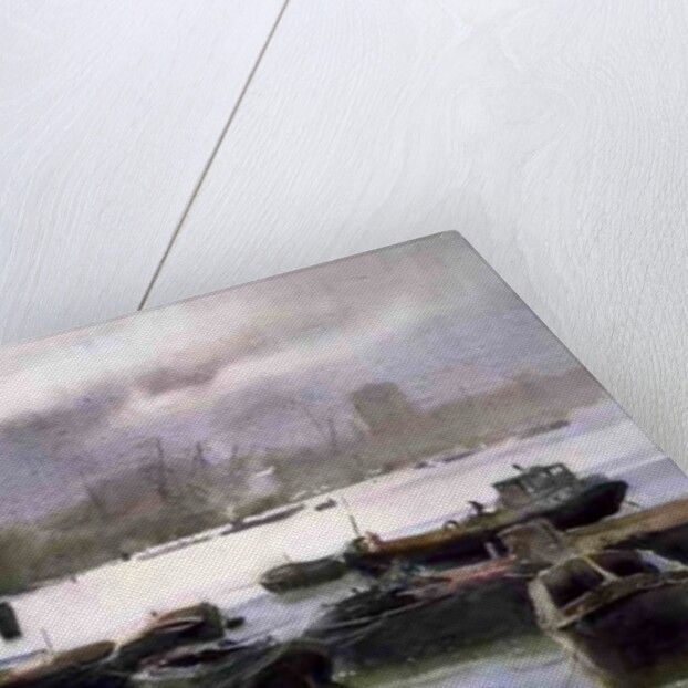 A Cluster of Lighters, River Thames, 1993 by Trevor Chamberlain