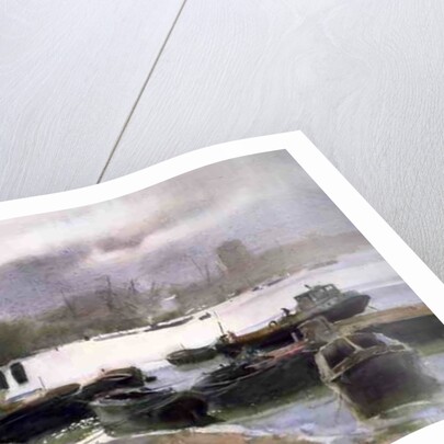 A Cluster of Lighters, River Thames, 1993 by Trevor Chamberlain