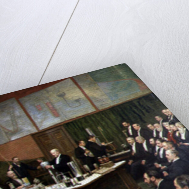 A Friday Evening Discourse at the Royal Institution; Sir James Dewar on Liquid Hydrogen, 1904 by Henry Jamyn Brooks