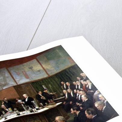 A Friday Evening Discourse at the Royal Institution; Sir James Dewar on Liquid Hydrogen, 1904 by Henry Jamyn Brooks