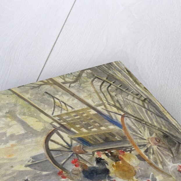 Chickens under Majorcan Cart, 1994 by Tim Scott Bolton