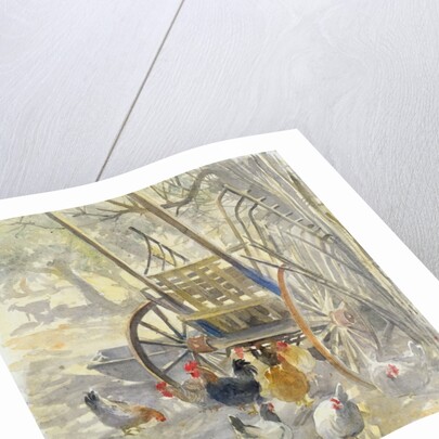 Chickens under Majorcan Cart, 1994 by Tim Scott Bolton