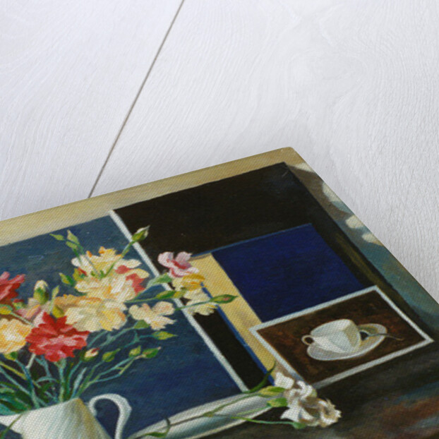 Carnations in a spiral jug, 2000 by Terry Scales