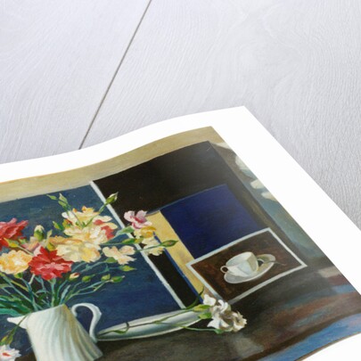 Carnations in a spiral jug, 2000 by Terry Scales