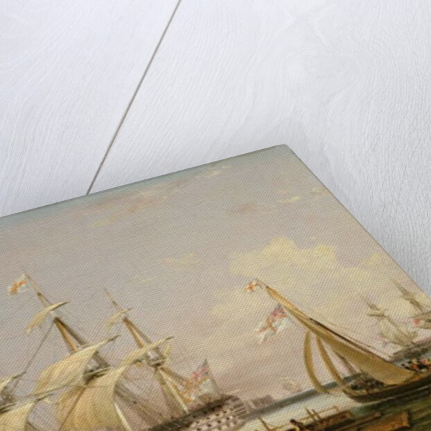 A Three-Decker Entering Portsmouth Harbour, 1836 by Lieutenant Robert Strickland Thomas