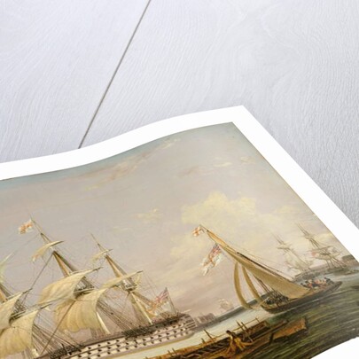 A Three-Decker Entering Portsmouth Harbour, 1836 by Lieutenant Robert Strickland Thomas