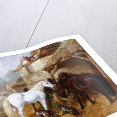 Horses in a Farmyard by John Frederick Herring Snr