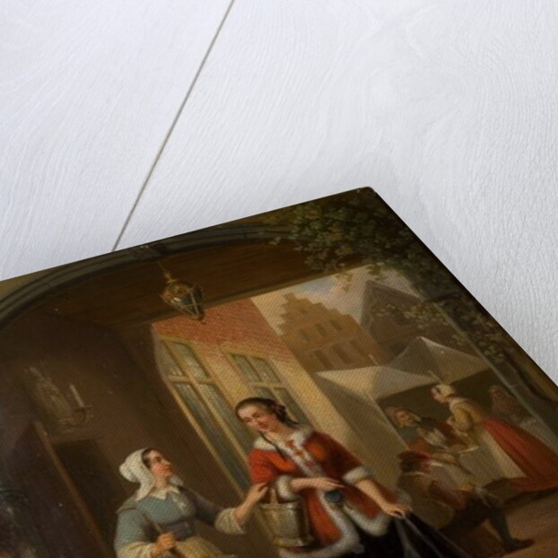 Dutch Market Scene by Henri Joseph Gommarus Carpentero