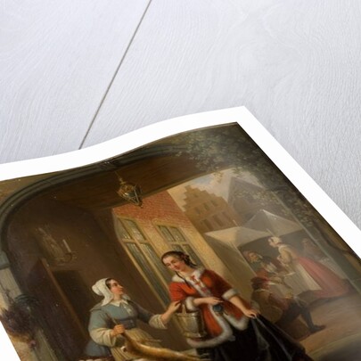 Dutch Market Scene by Henri Joseph Gommarus Carpentero