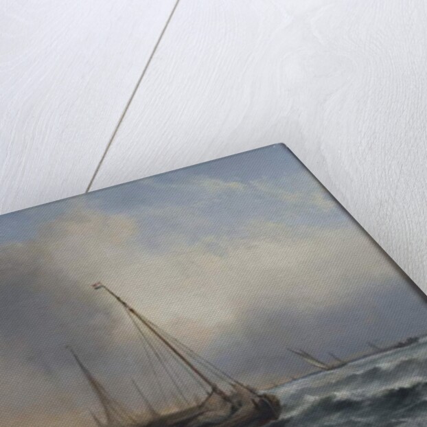 Seascape with Boats and Figures by Jock Wilson