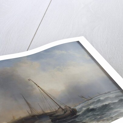 Seascape with Boats and Figures by Jock Wilson