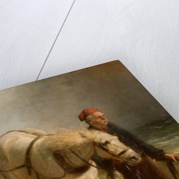 Man with Horse and Lantern by School English